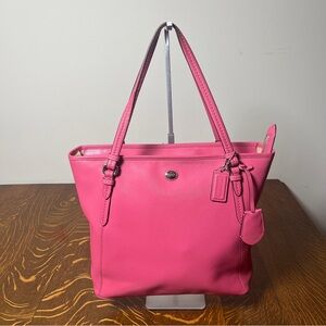 Coach Peyton Strawberry Leather Zip Top Tote Bag